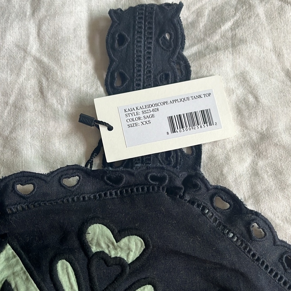 NEW with tags Sea New York kaia kaleidoscope applique tank top in Sage Sz XXS - Picture 3 of 11